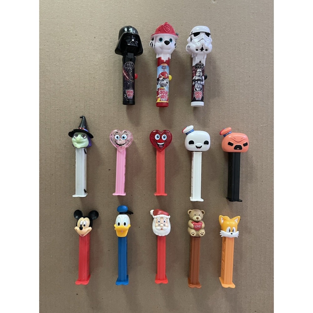 Lot of 13 PEZ Dispensers & Pop Ups-Disney, Star Wars, Holiday,‎ Ghostbusters